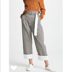 Yigal Azrouel High Waisted Houndstooth Pants